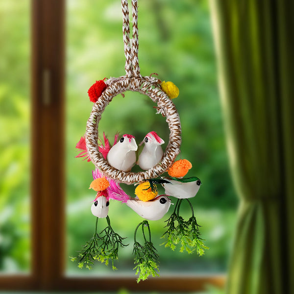 Artificial Bird Nest Wall Hanging Home Decor Showpiece (1 Pc, Mix Color)