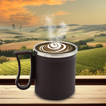 Coffee Mug with Lid & Handle – Plastic Covered Stainless Steel Mug (200 ML, Random Color)