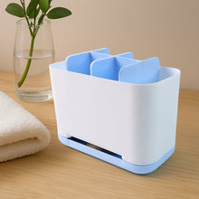 6 Compartment Multi Purpose Organizer Toothbrush Holder Stand Plastic Caddy (1 Pc)