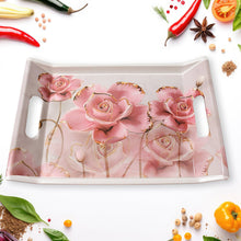Plastic Rectangular Serving Tray Set – Printed Design Trays for Home & Kitchen