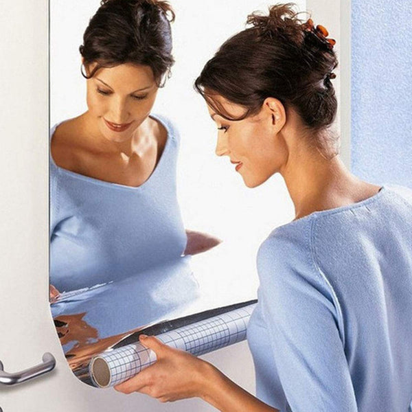 3D Mirror Wall Stickers Decorative Mirror Paper for Home, Living Room  (100×50 Cm )