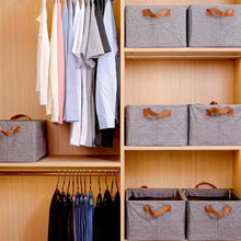 Foldable Storage Box Handles Cotton Linen Organizer for Nursery  45 cm