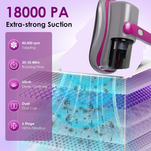 Powerful Suction Portable Handheld Vacuum Cleaner - Low Noise Vacuum Cleaner for Bed - Cordless Vacuum Cleaner for Car Seat Crevices Pillows, Mattresses, Sofas Wireless Anti Dust and Mite Cleaner