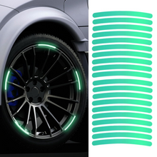 Car Wheel Hub Reflective Car Stickers, Night Warning (20 Pcs Set/ Multicolored)