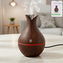 Mini Wooden Vase Pot Diffuser Cool Mist Atomization Humidifier (1 Pc)