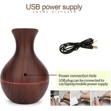 Mini Wooden Vase Pot Diffuser Cool Mist Atomization Humidifier (1 Pc)