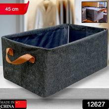 Foldable Storage Box Handles Cotton Linen Organizer for Nursery  45 cm